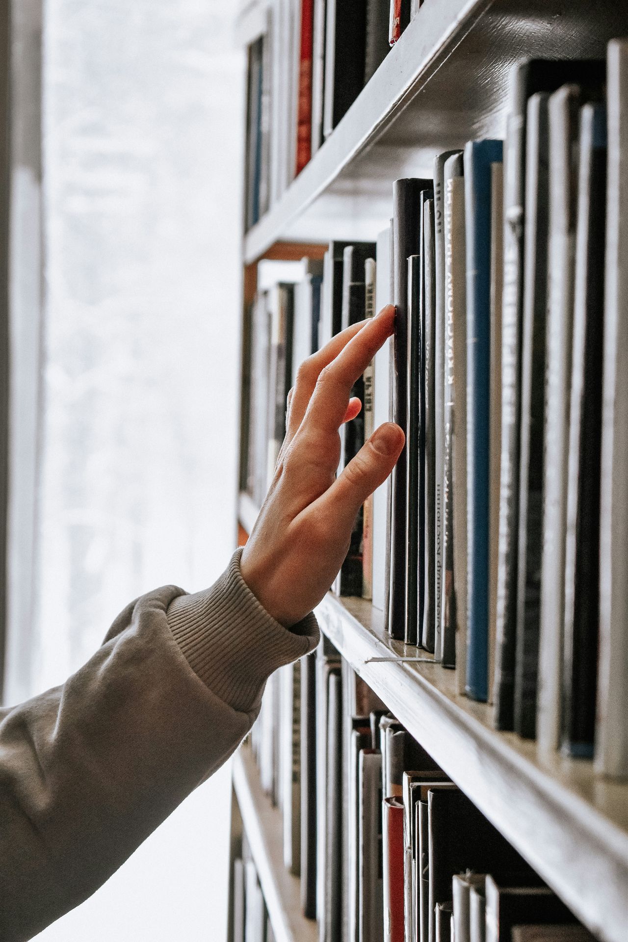 Bild Bibliothek mit Hand